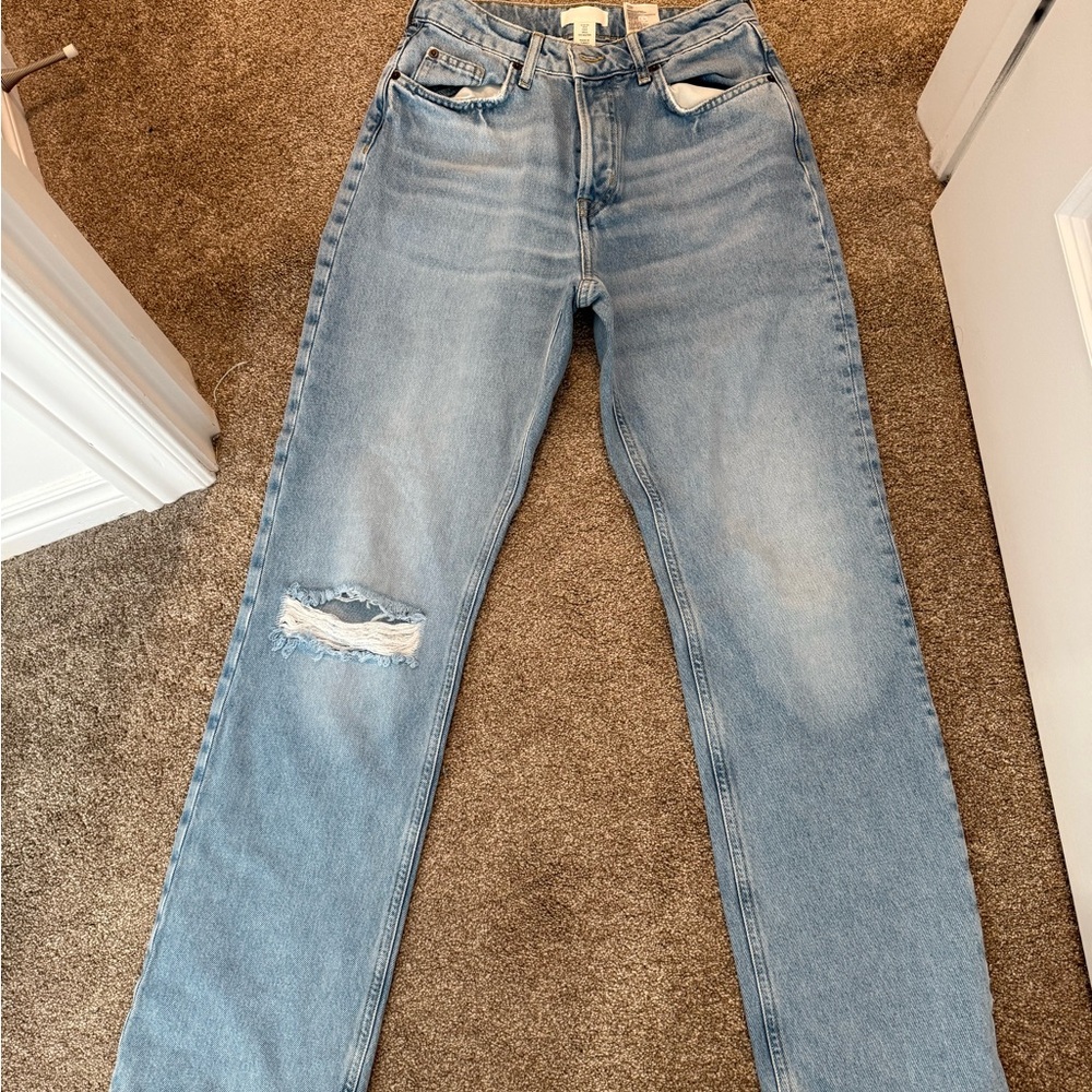H&M Light Blue Straight Leg Jeans